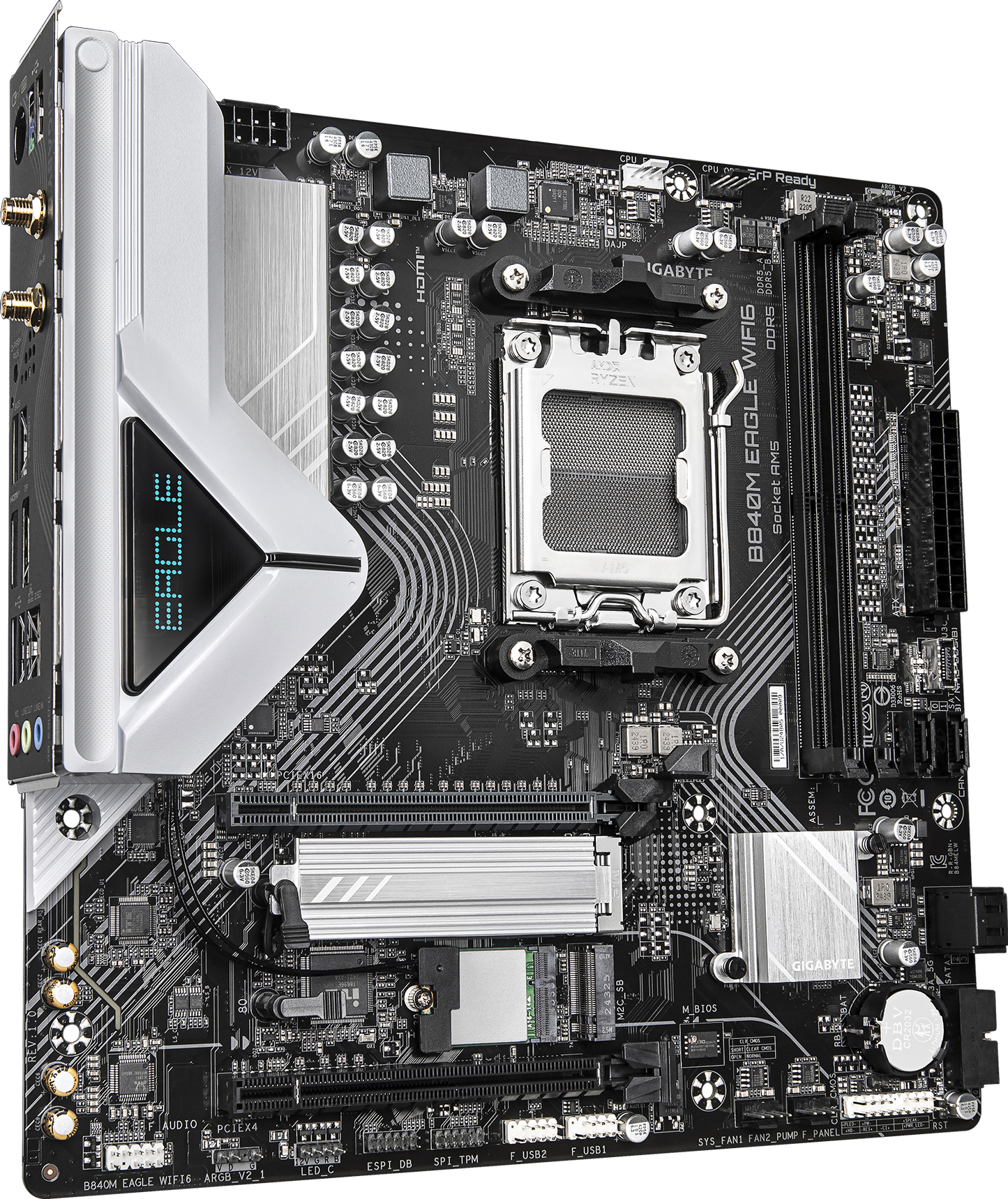 GIGABYTE B840M EAGLE WIFI6 motherboard rear view