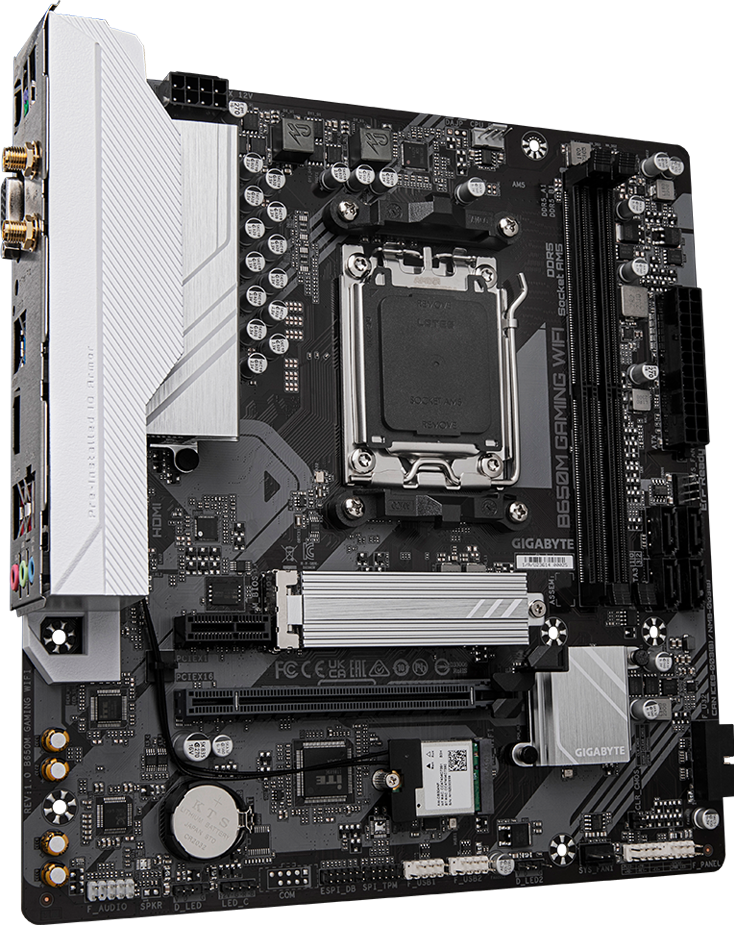 GIGABYTE B650M GAMING WIFI motherboard alternate view