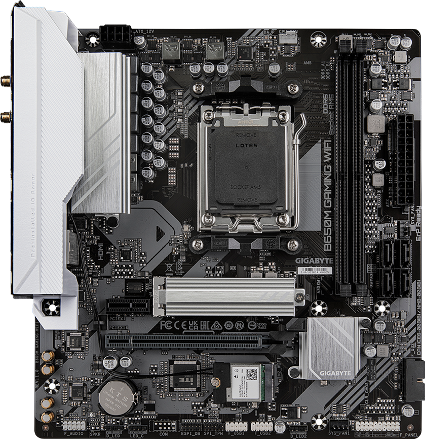 GIGABYTE B650M GAMING WIFI motherboard rear view