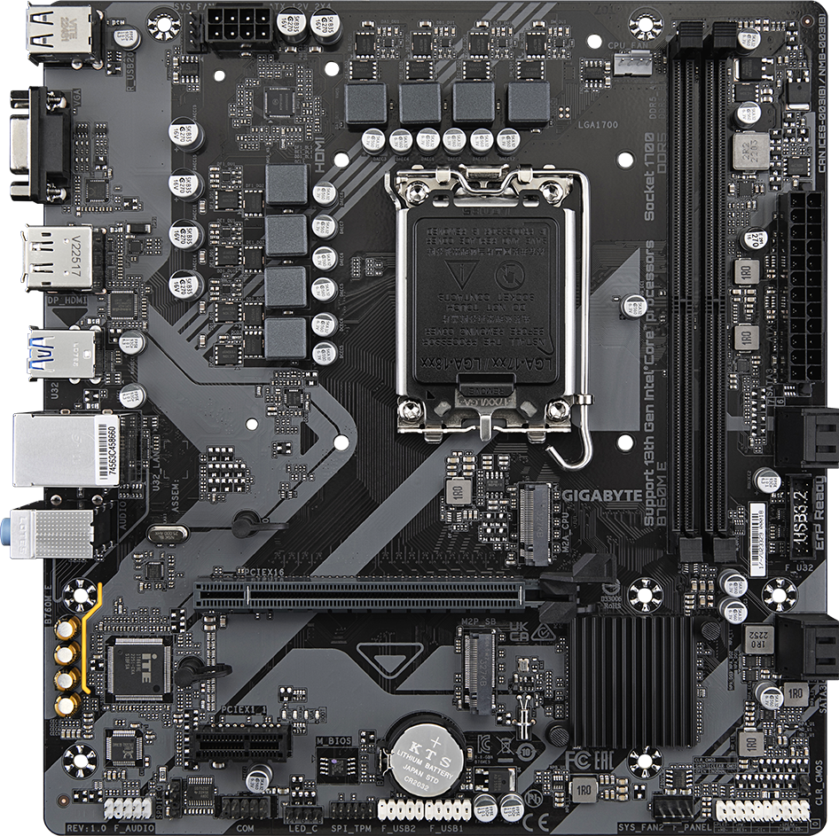 GIGABYTE B760M E motherboard alternate view