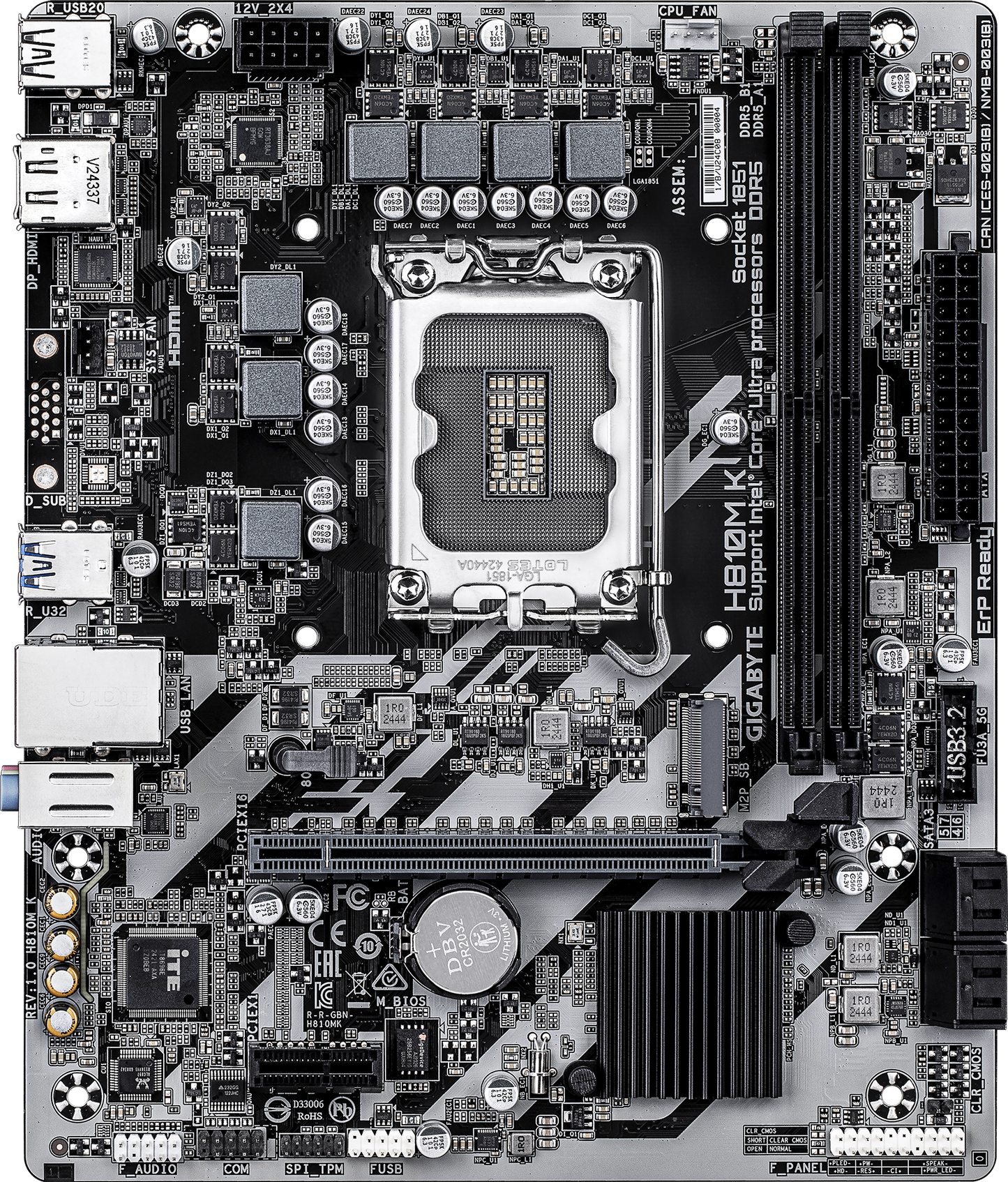 GIGABYTE H810M K motherboard alternate view