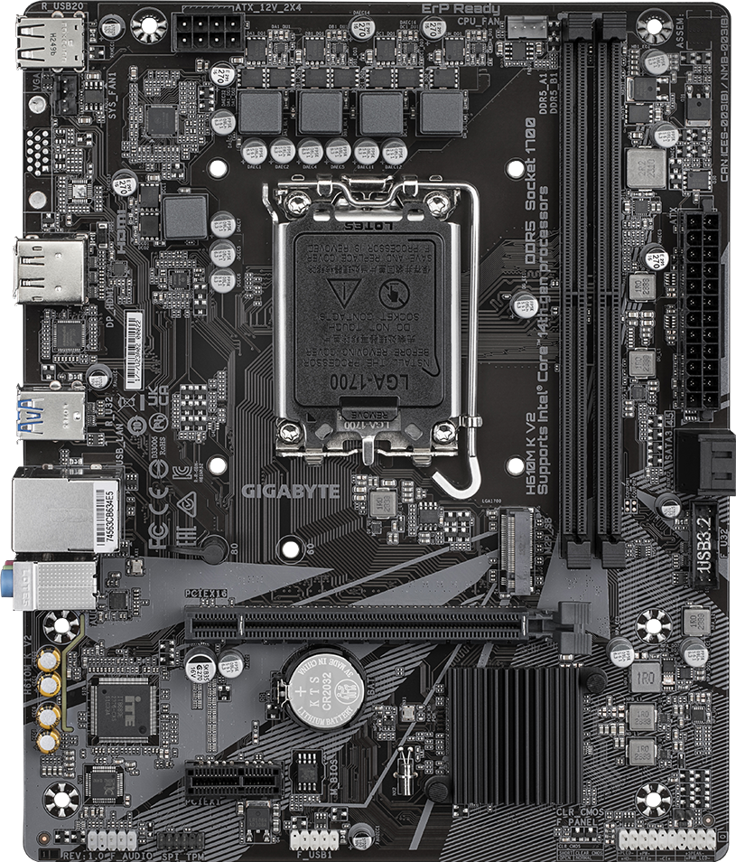 GIGABYTE H610M K V2 motherboard alternate view