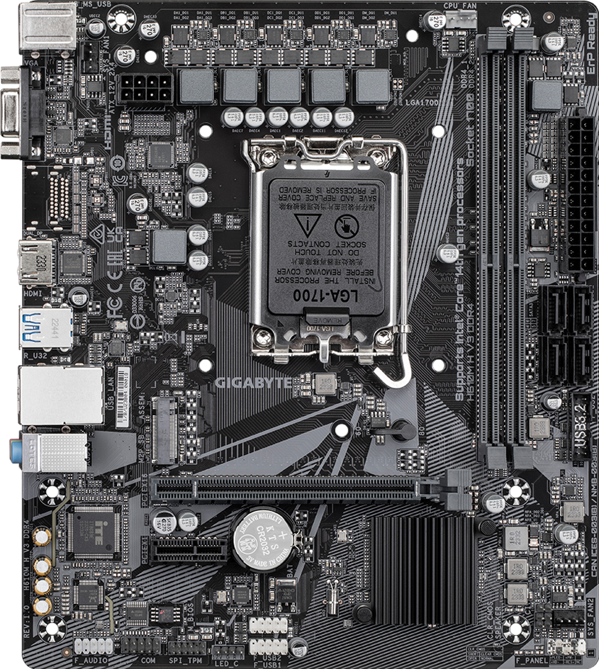 GIGABYTE H610M H V3 DDR4 motherboard alternate view