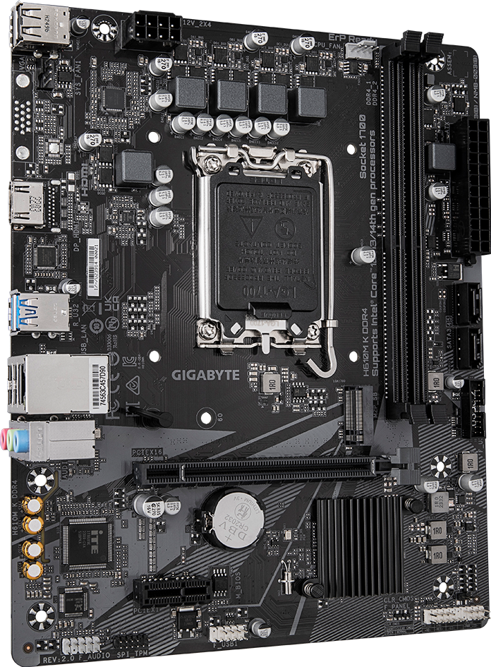 GIGABYTE H610M K DDR4 motherboard rear view