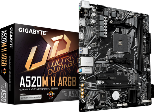GIGABYTE A520M H ARGB motherboard product view