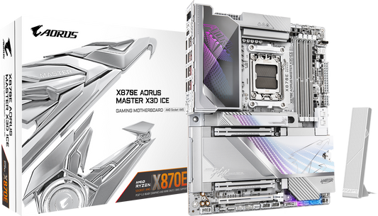 AORUS X870E AORUS MASTER X3D ICE motherboard product view