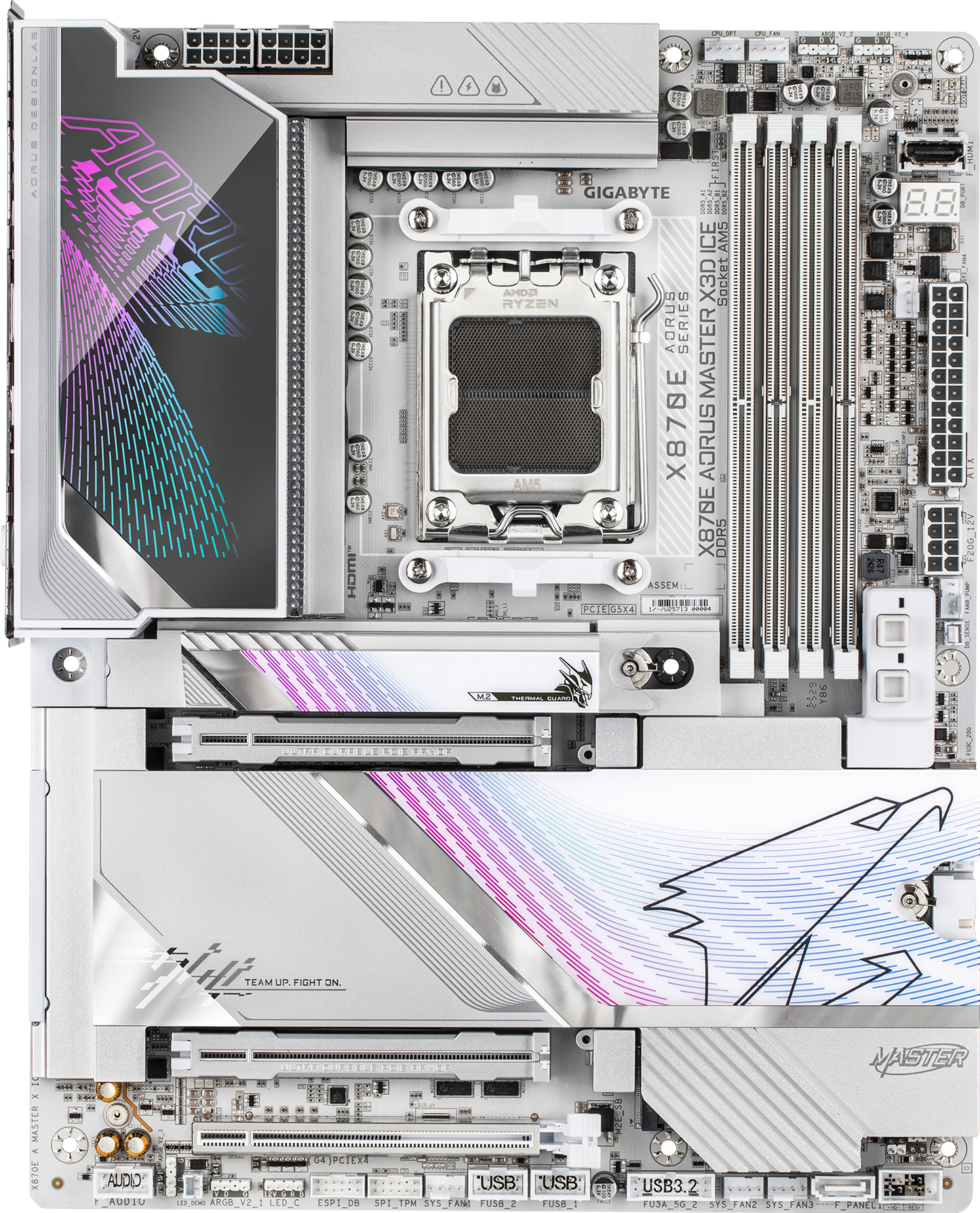 AORUS X870E AORUS MASTER X3D ICE motherboard alternate view