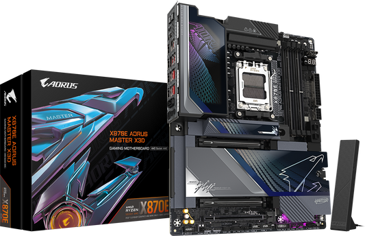 AORUS X870E MASTER X3D motherboard product view