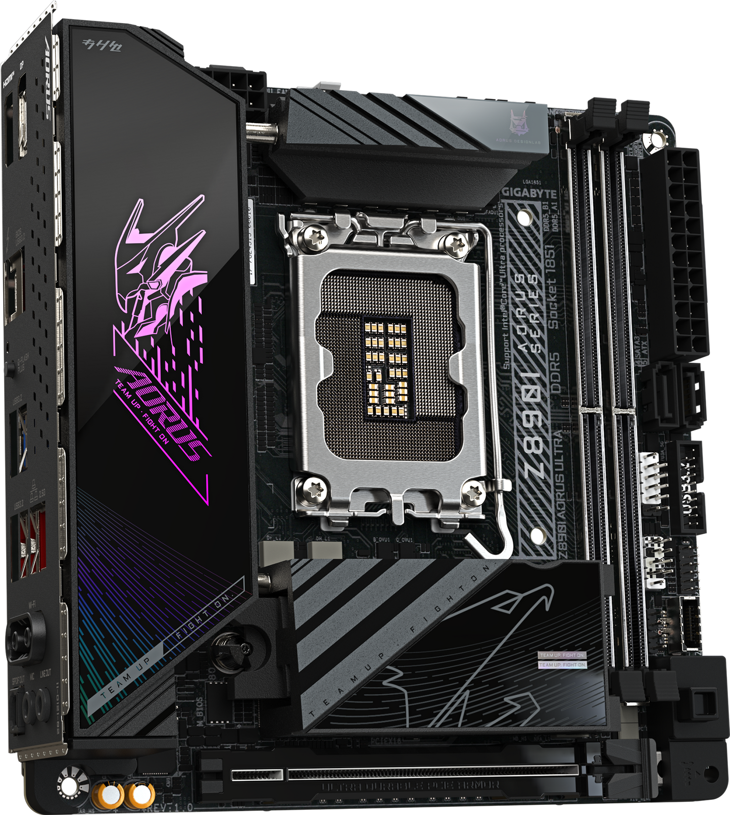 AORUS Z890I ULTRA motherboard rear view