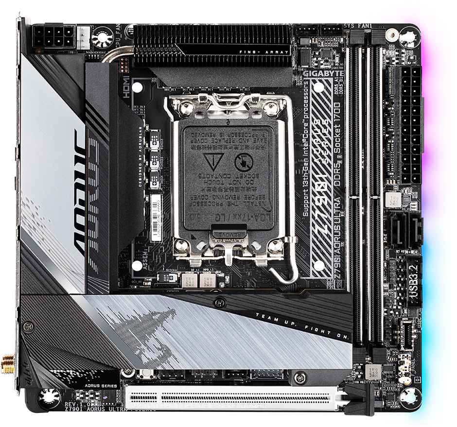AORUS Z790I ULTRA motherboard alternate view