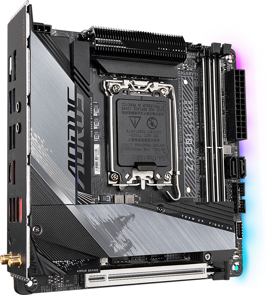 AORUS Z790I ULTRA motherboard rear view