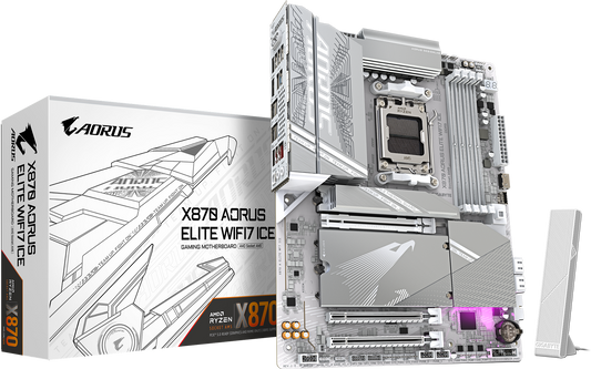 AORUS X870 ELITE WIFI7 ICE motherboard product view