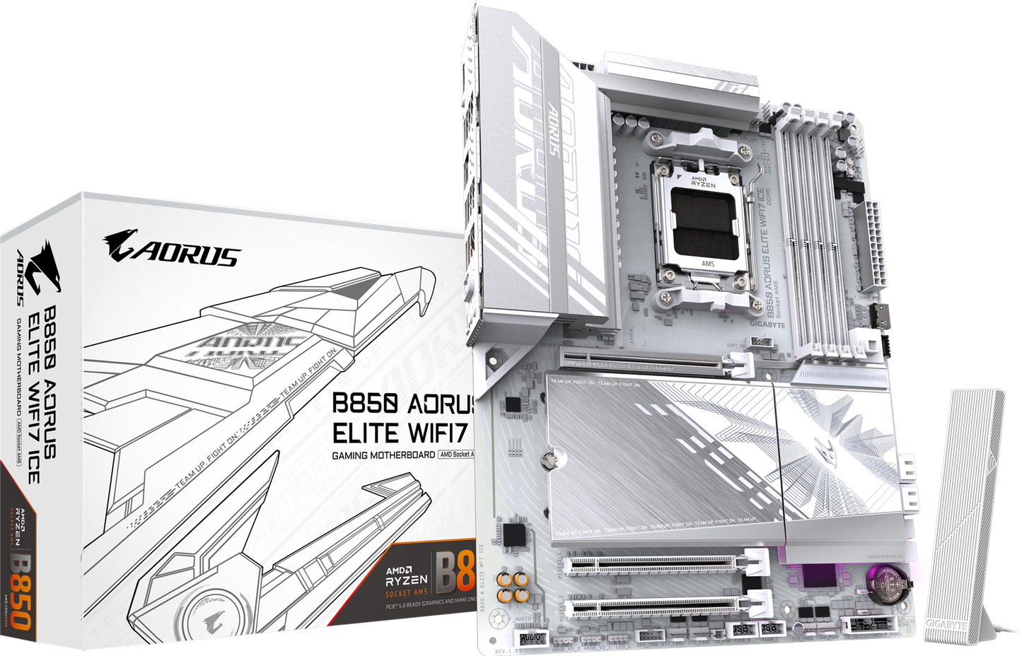 AORUS B850 ELITE WIFI7 ICE motherboard product view