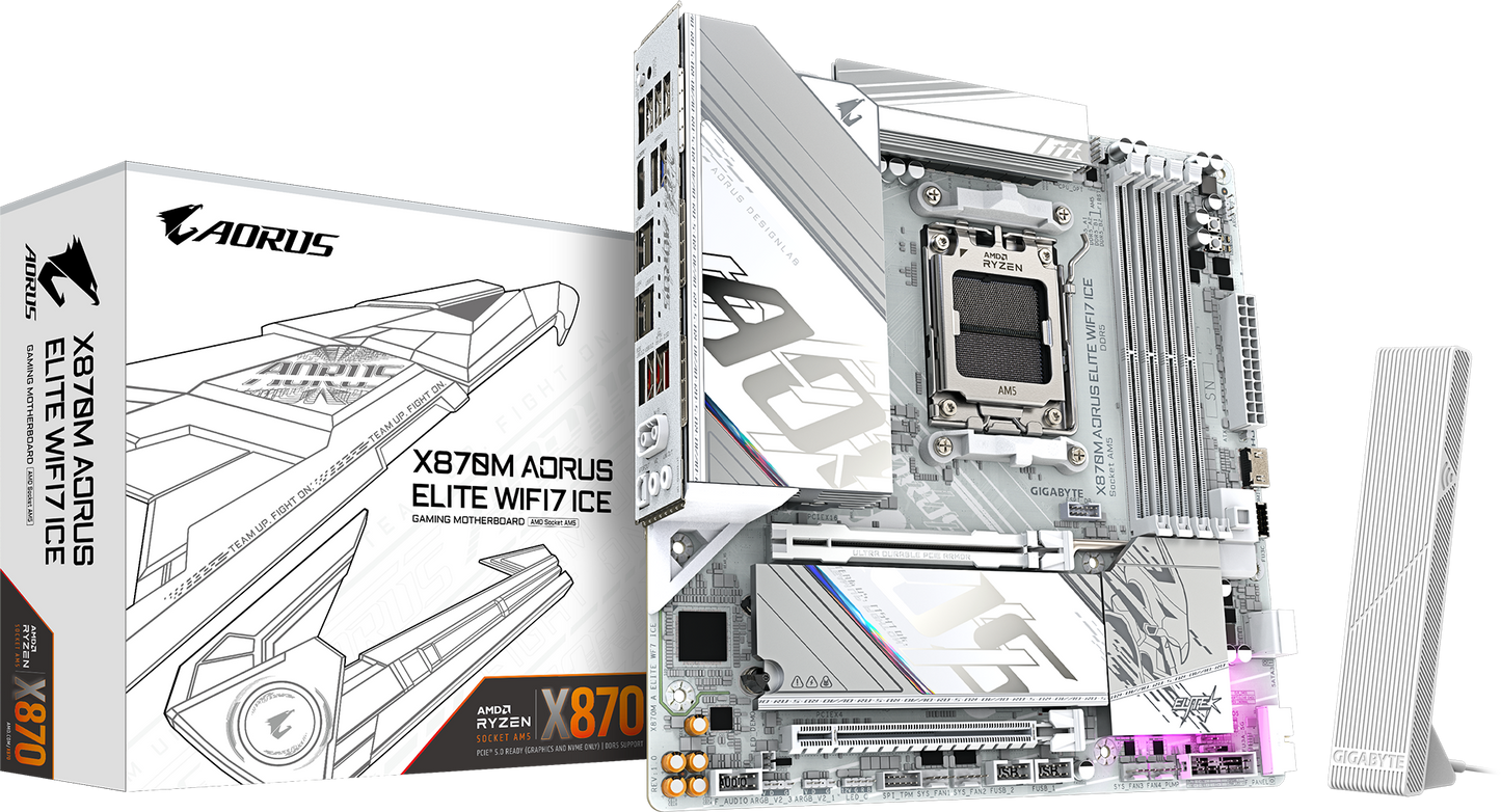 AORUS X870M ELITE WIFI7 ICE motherboard product view