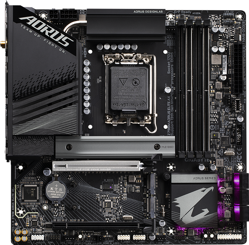 AORUS Z790M AORUS ELITE AX motherboard alternate view