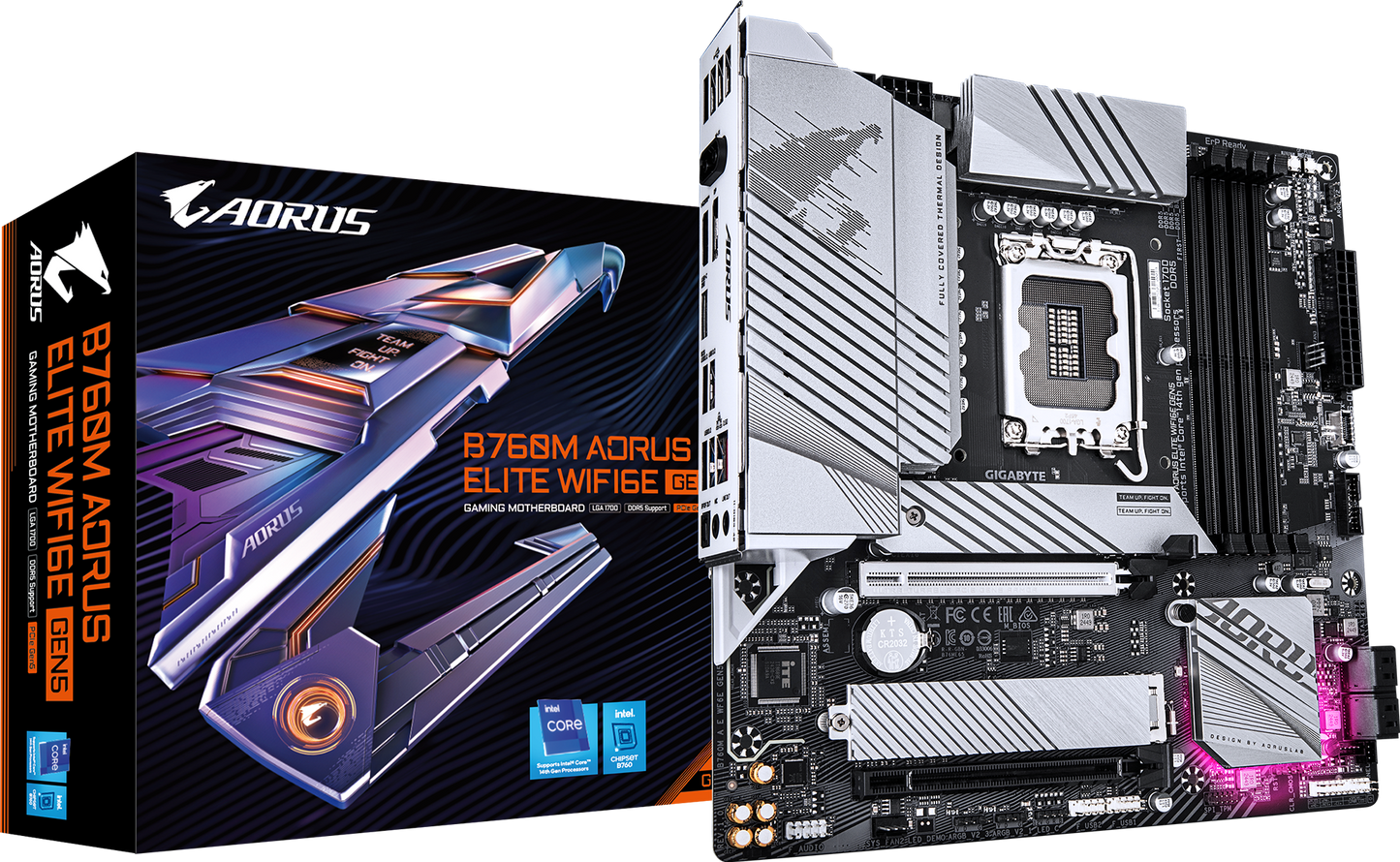 AORUS B760M ELITE WIFI6E GEN5 motherboard product view