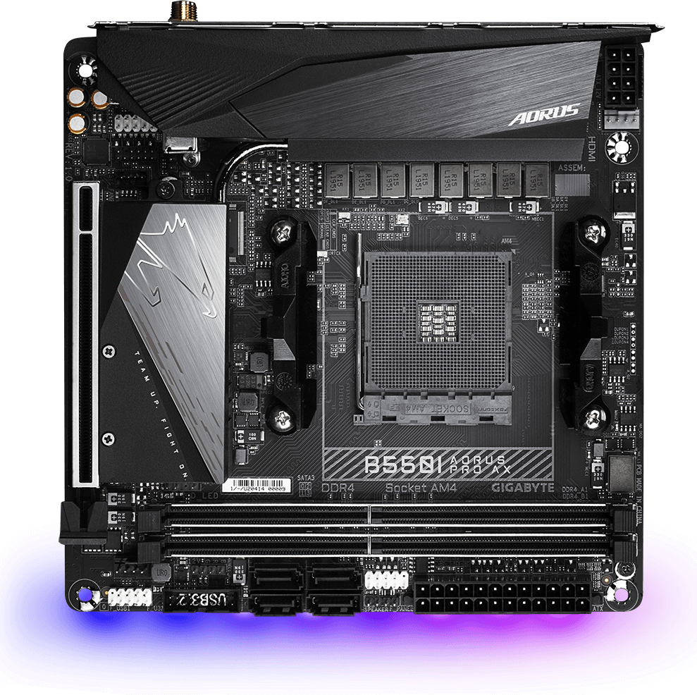 AORUS B550I AORUS PRO AX motherboard product view