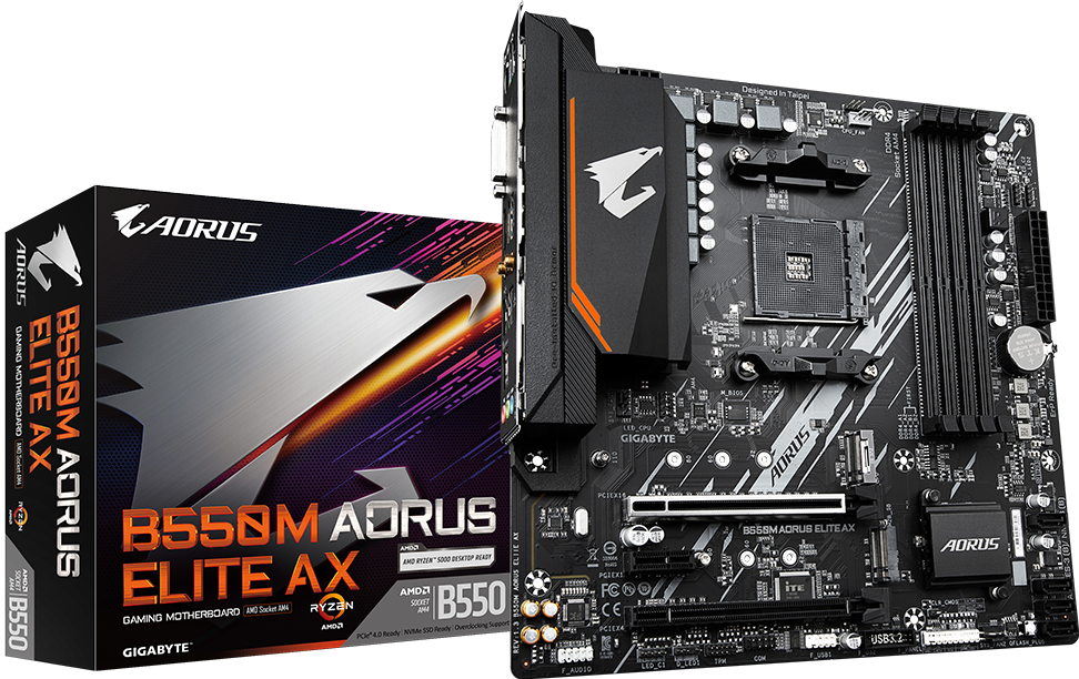 AORUS B550M ELITE AX motherboard product view