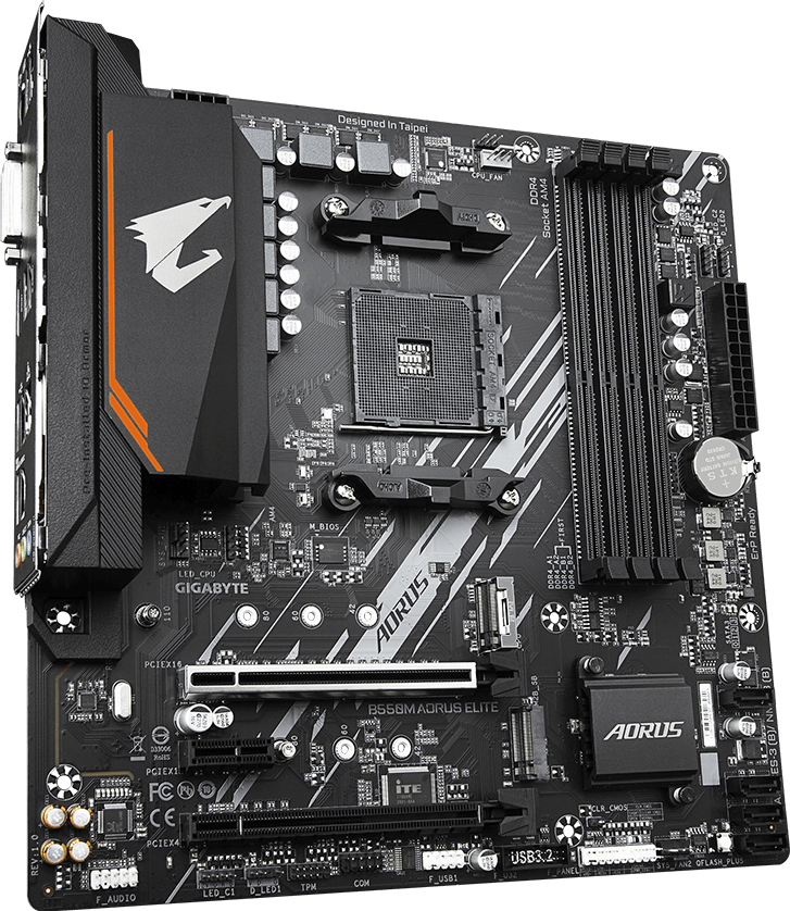 AORUS B550M AORUS ELITE motherboard alternate view