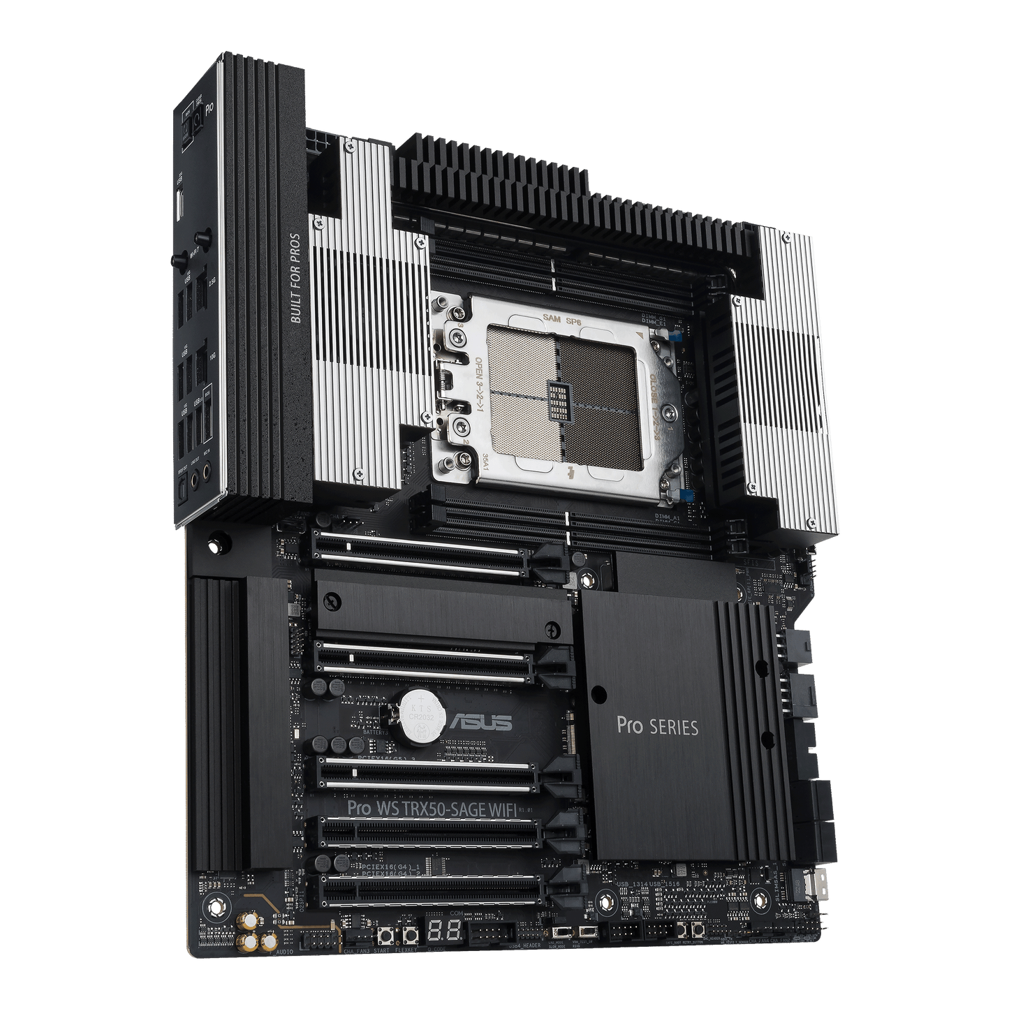 ASUS Pro WS TRX50-SAGE WIFI motherboard rear view