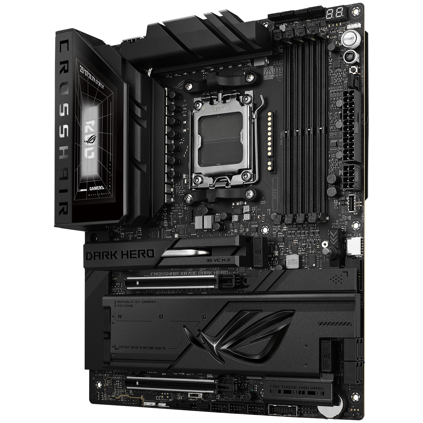ASUS ROG Crosshair X870E Dark Hero motherboard rear view