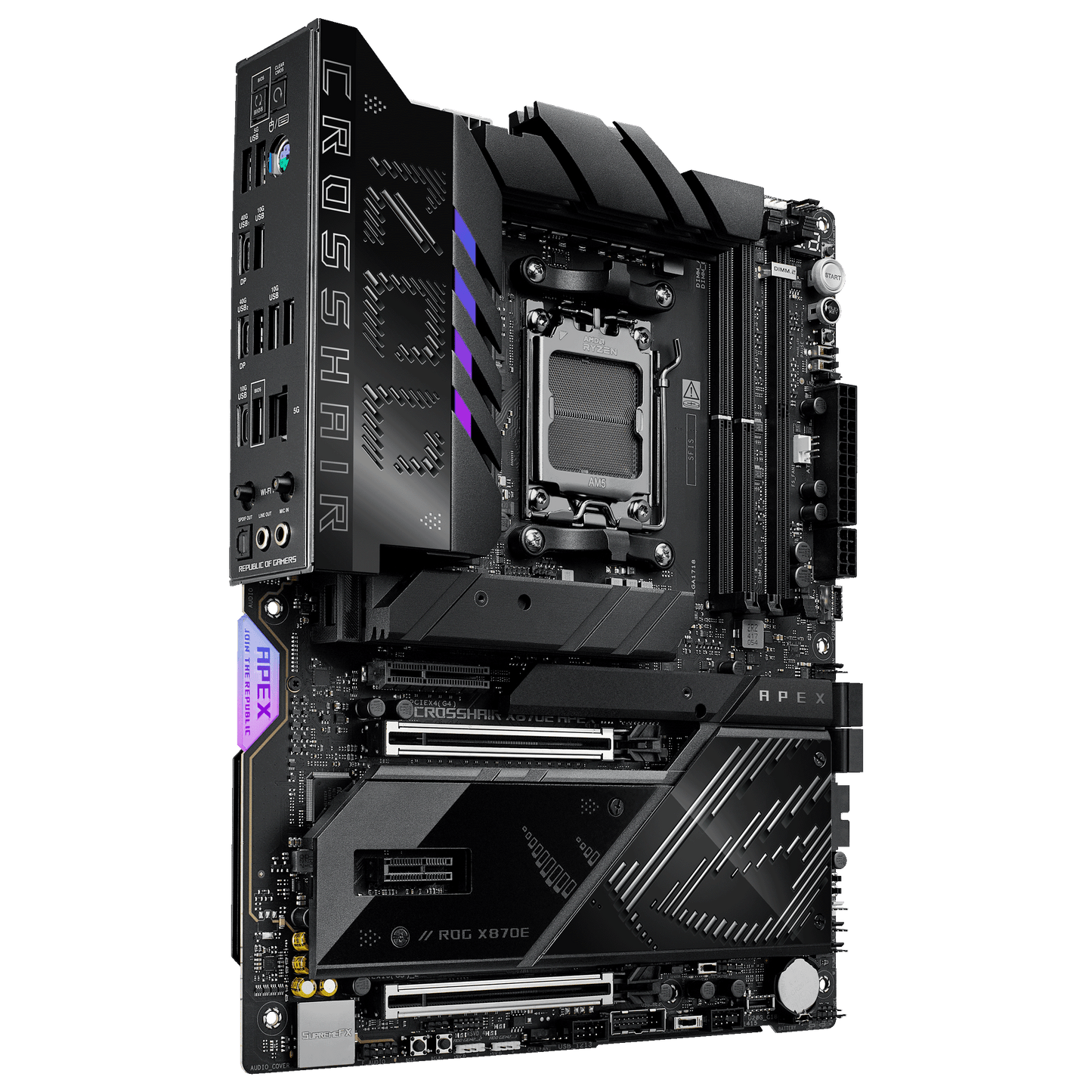 ASUS ROG Crosshair X870E Apex motherboard alternate view