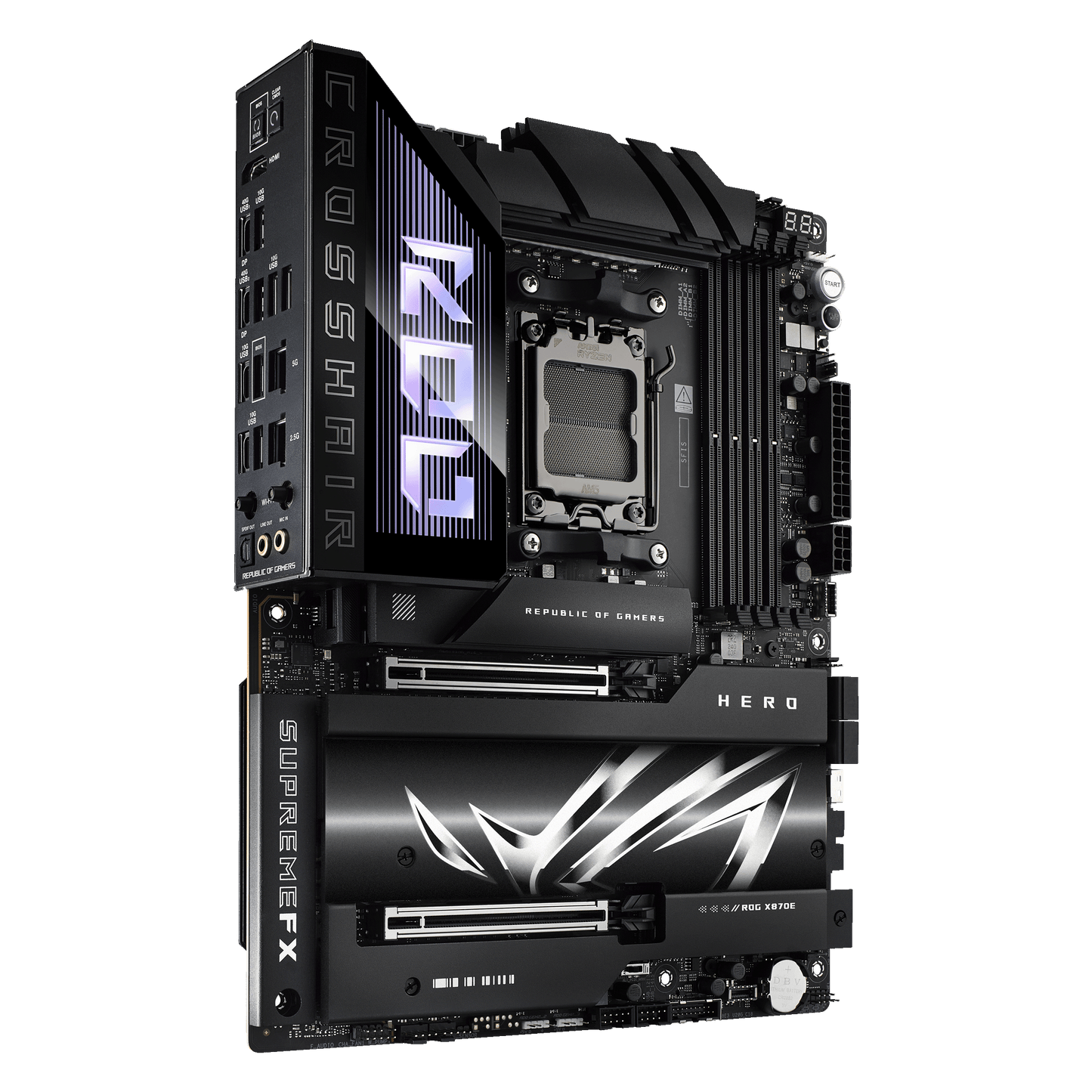 ASUS ROG Crosshair X870E Hero motherboard alternate view