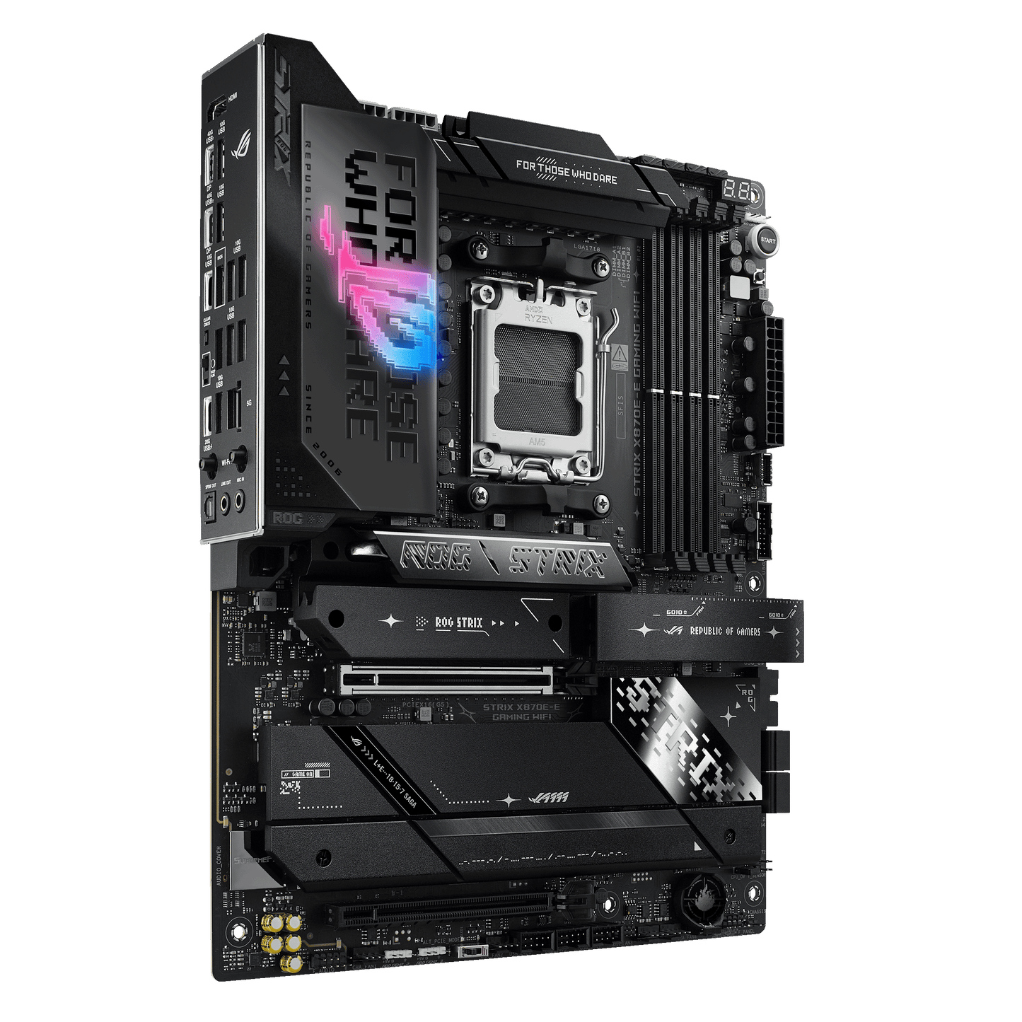 ASUS ROG Strix X870E-E Gaming WIFI motherboard alternate view
