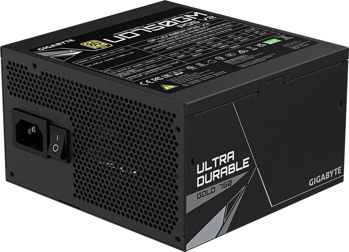 GIGABYTE UD750GM PG5 V2 power supply rear view