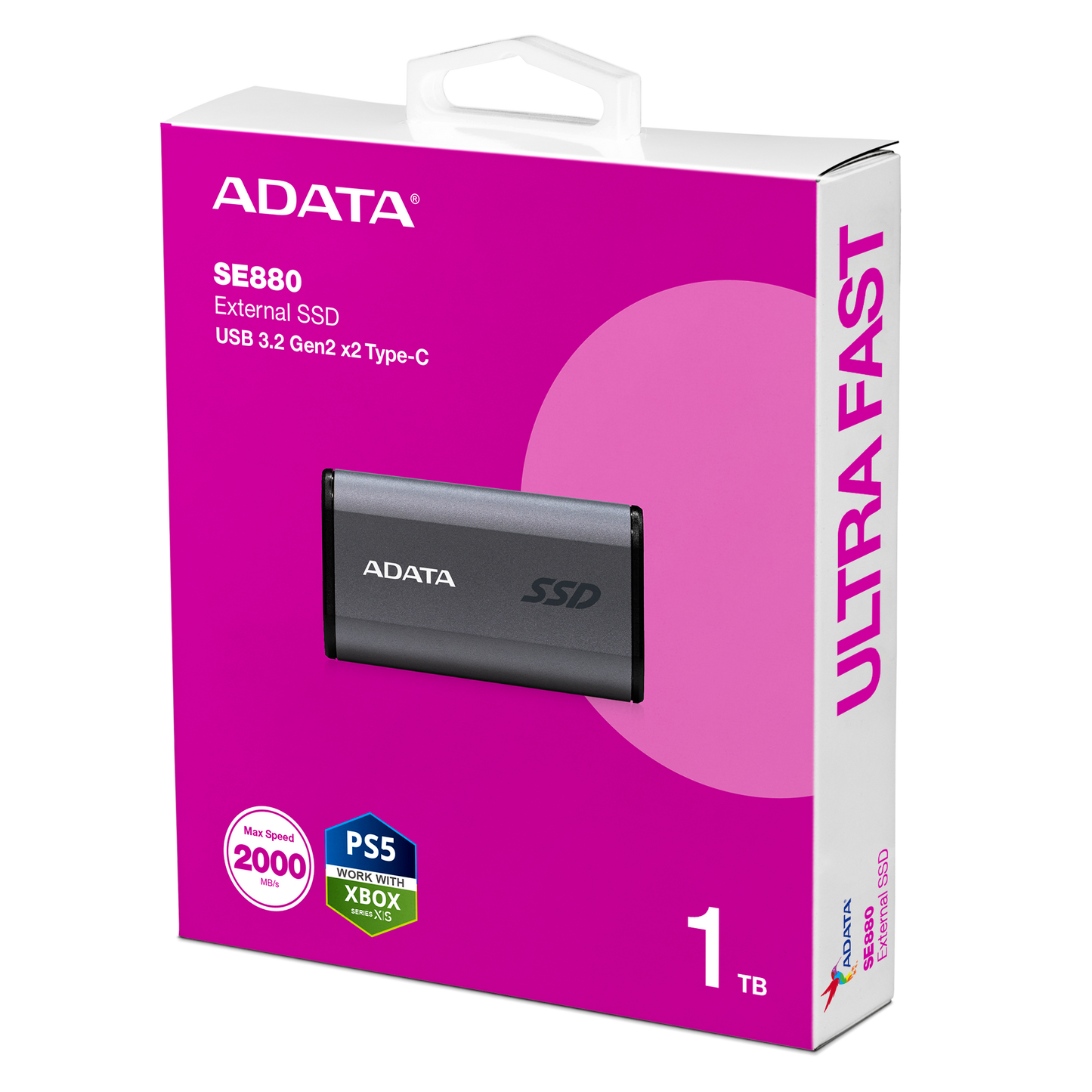 ADATA SE880 1TB Titanium Gray package