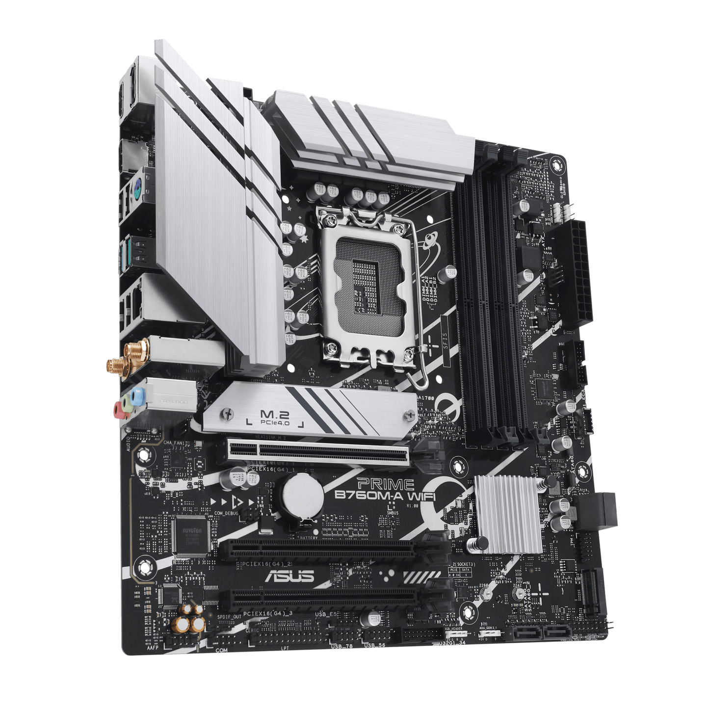 ASUS Prime B760M-A WIFI motherboard rear view