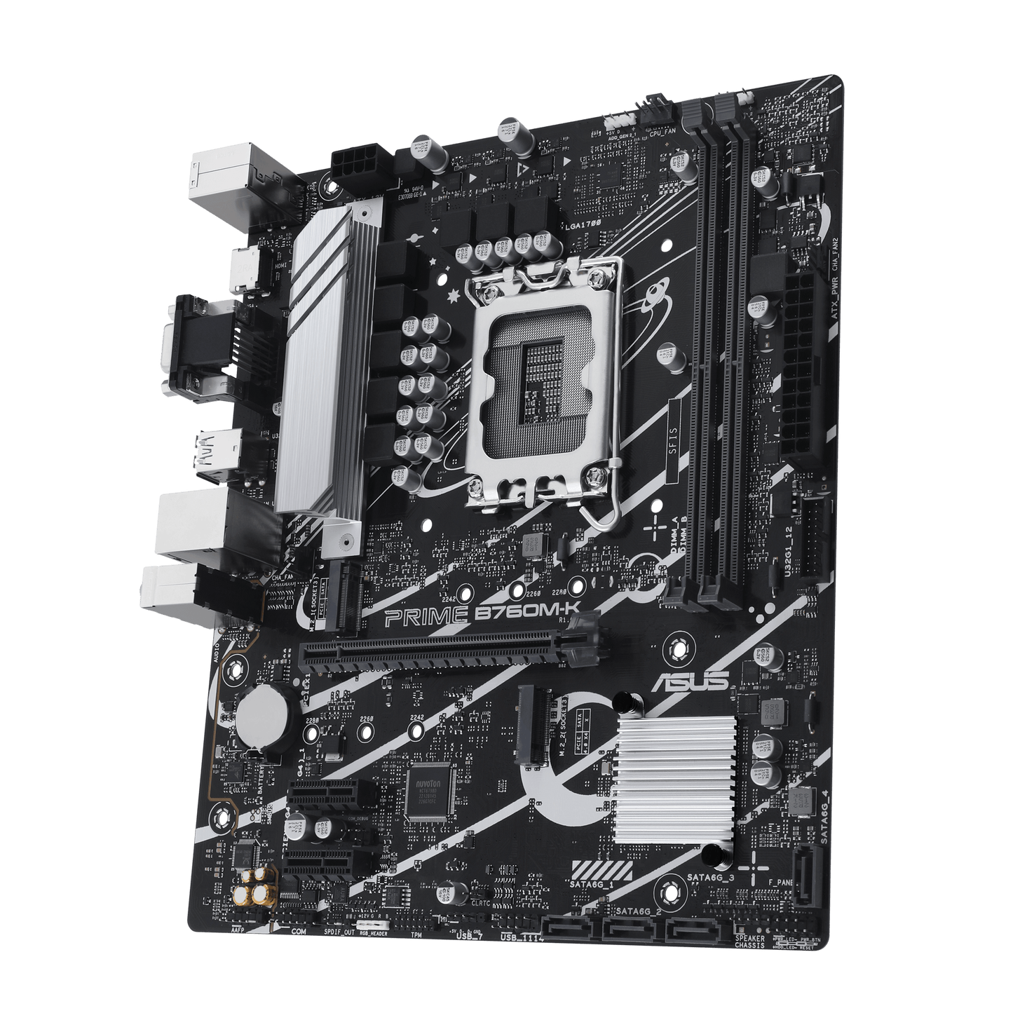 ASUS Prime B760M-K motherboard rear view
