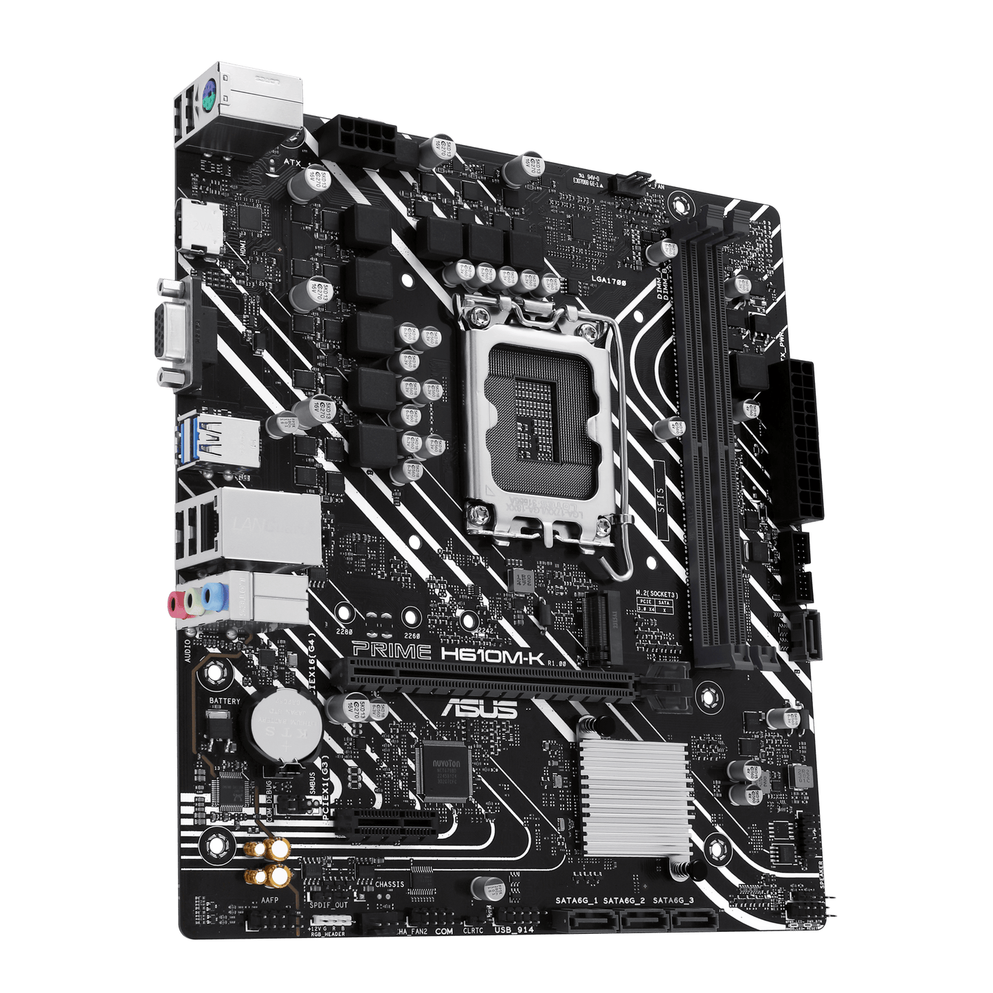 ASUS Prime H610M-K-CSM motherboard rear view