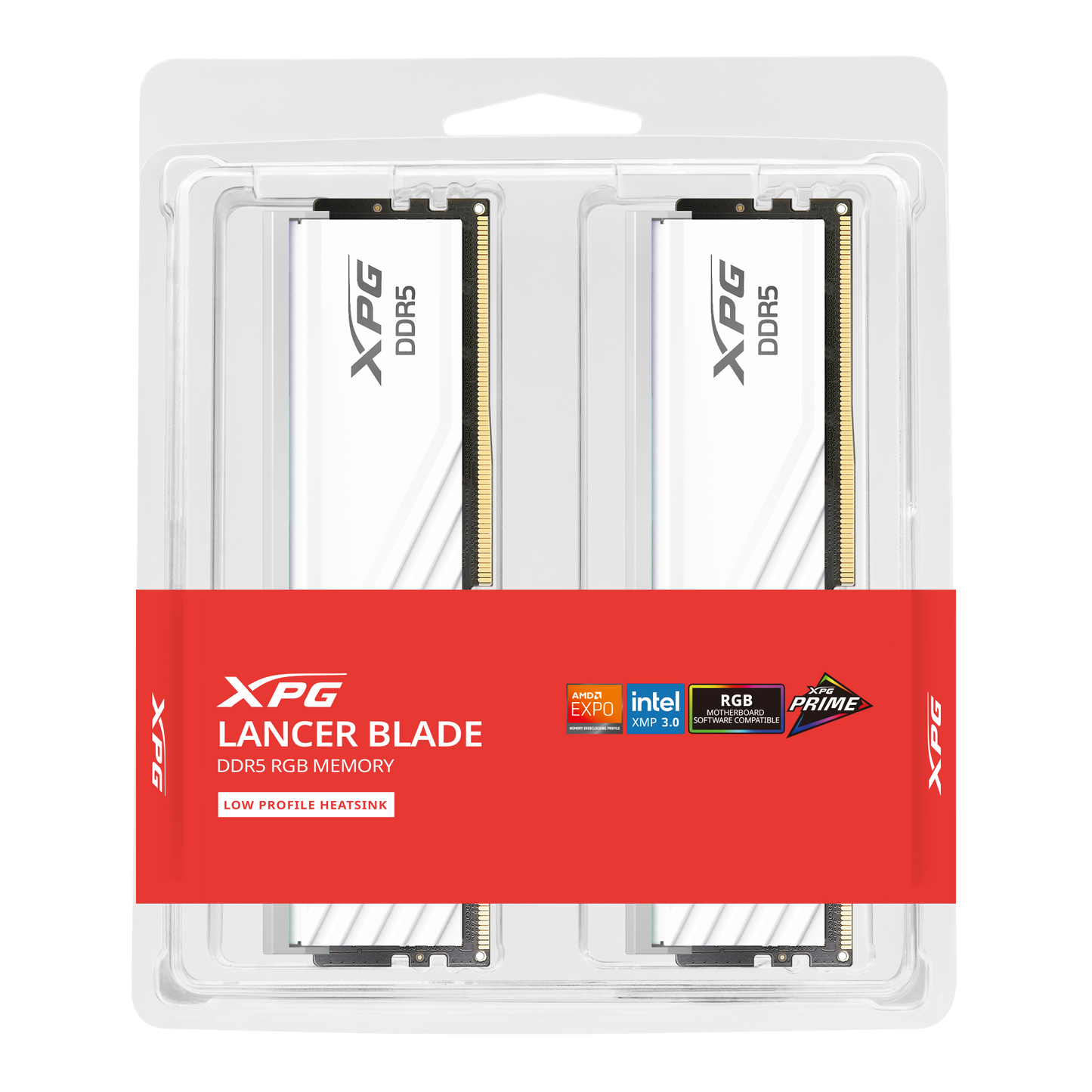 XPG LANCER BLADE RGB DDR5 white dual-module package