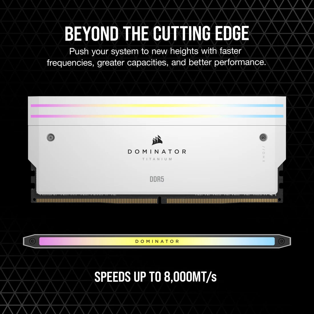 CORSAIR DOMINATOR TITANIUM RGB 32GB White side view