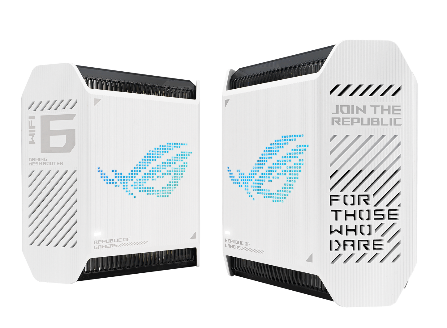ASUS ROG Rapture GT6 Moonlight White mesh router product view