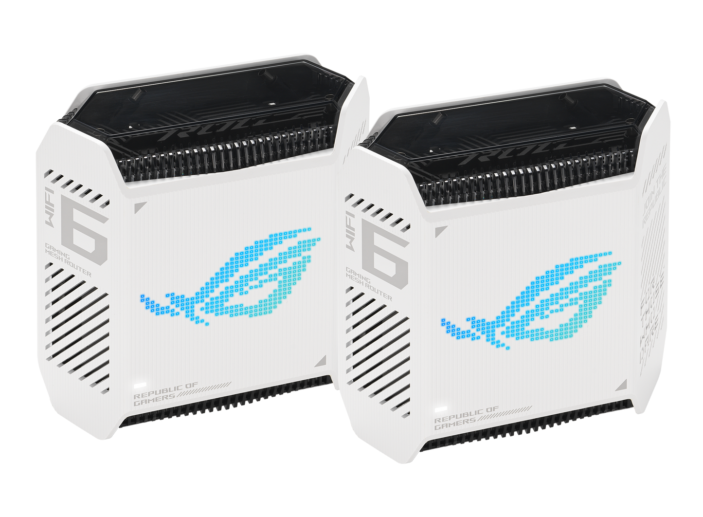 ASUS ROG Rapture GT6 Moonlight White mesh router alternate view