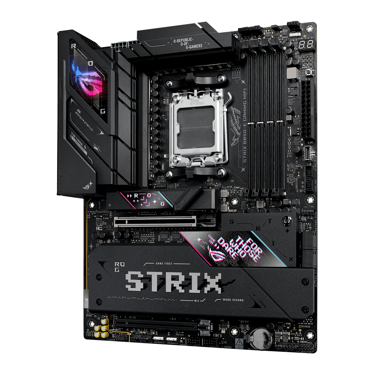 ASUS ROG Strix B850-E Gaming WIFI motherboard alternate view