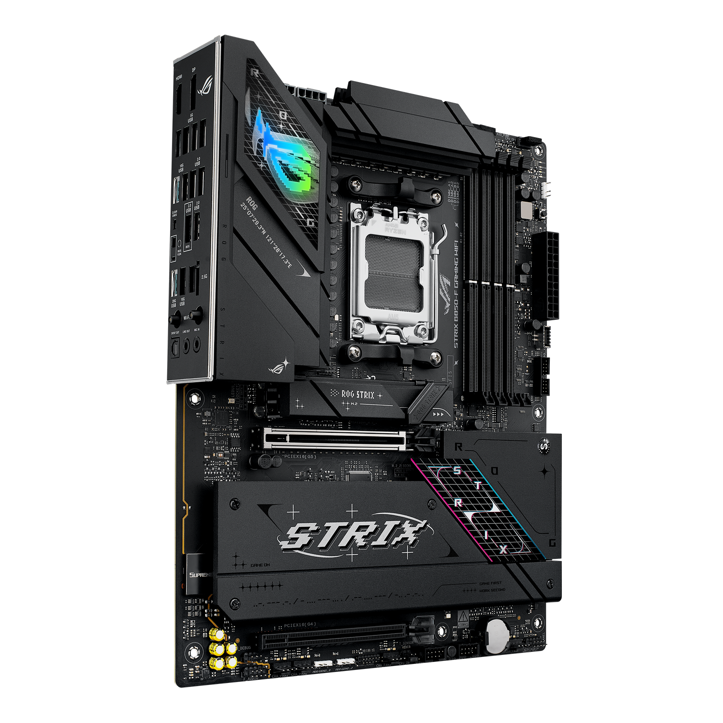 ASUS ROG Strix B850-F Gaming WIFI motherboard rear view