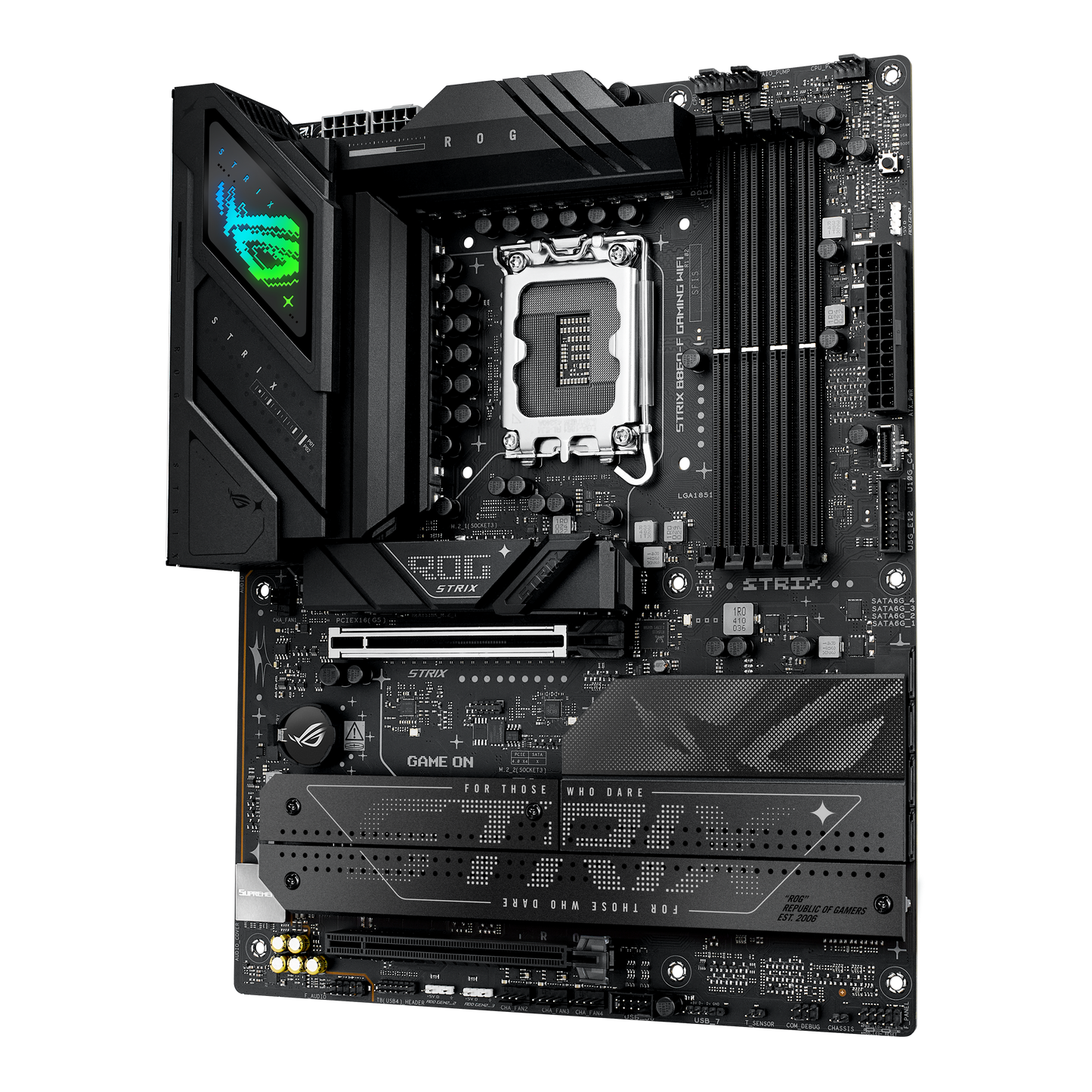 ASUS ROG Strix B860-F Gaming WIFI motherboard rear view