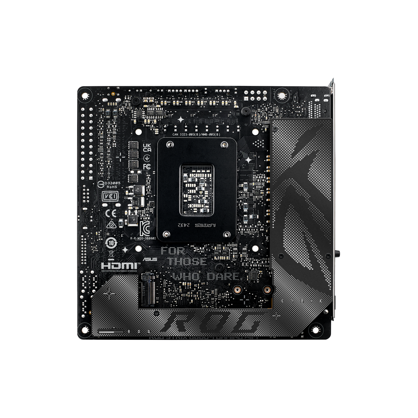 ASUS ROG Strix B860-I Gaming WIFI motherboard rear view
