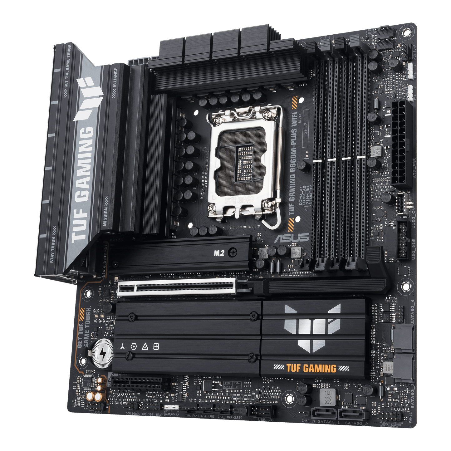 ASUS TUF Gaming B860M-PLUS WIFI motherboard rear view