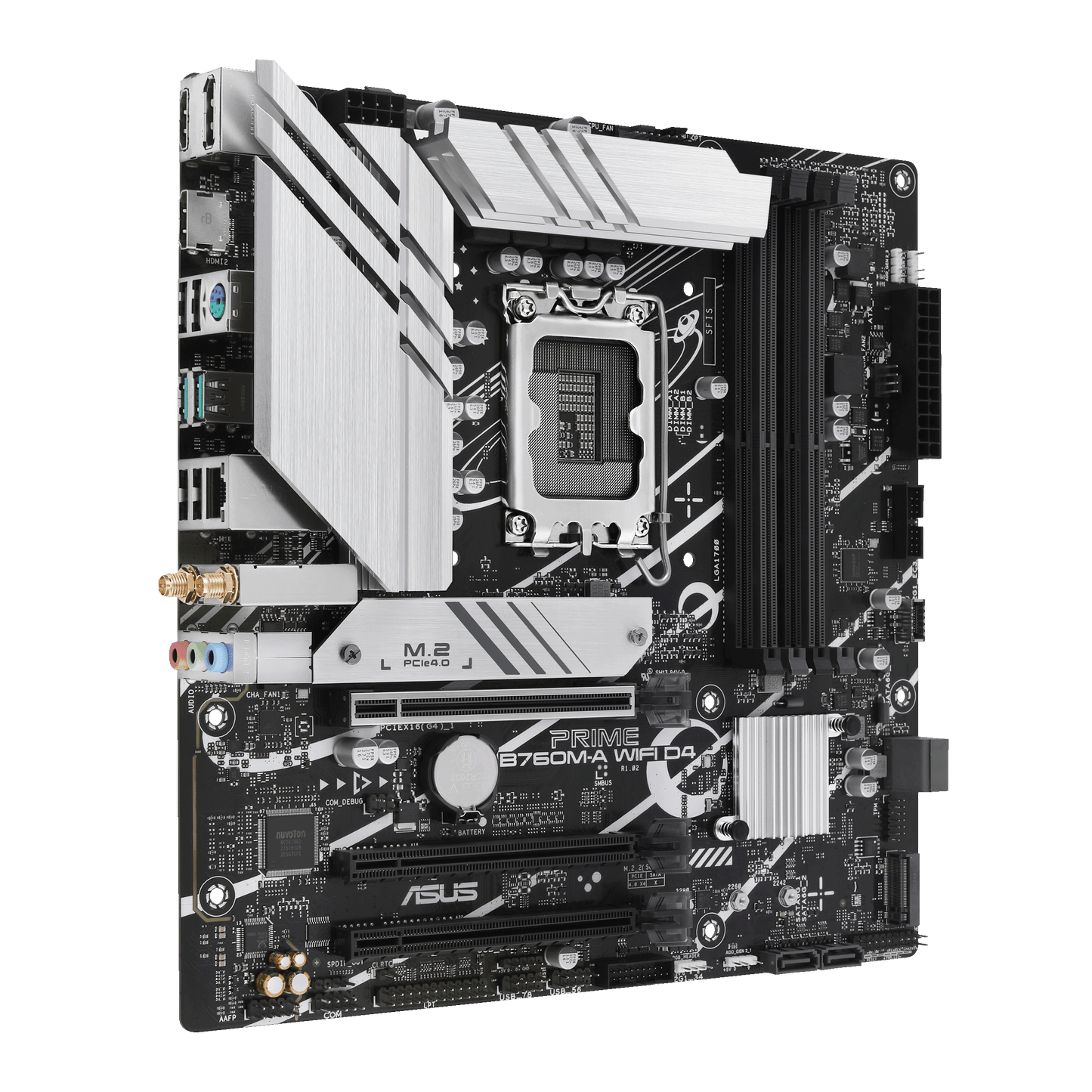 ASUS Prime B760M-A WIFI D4 motherboard alternate view