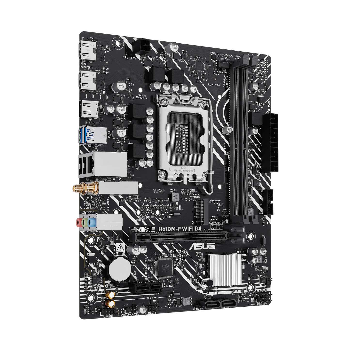 ASUS Prime H610M-F WIFI D4 motherboard alternate view