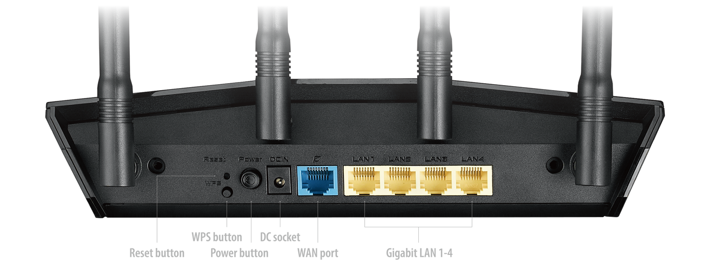 ASUS RT-AX1800HP V2 official connectivity view