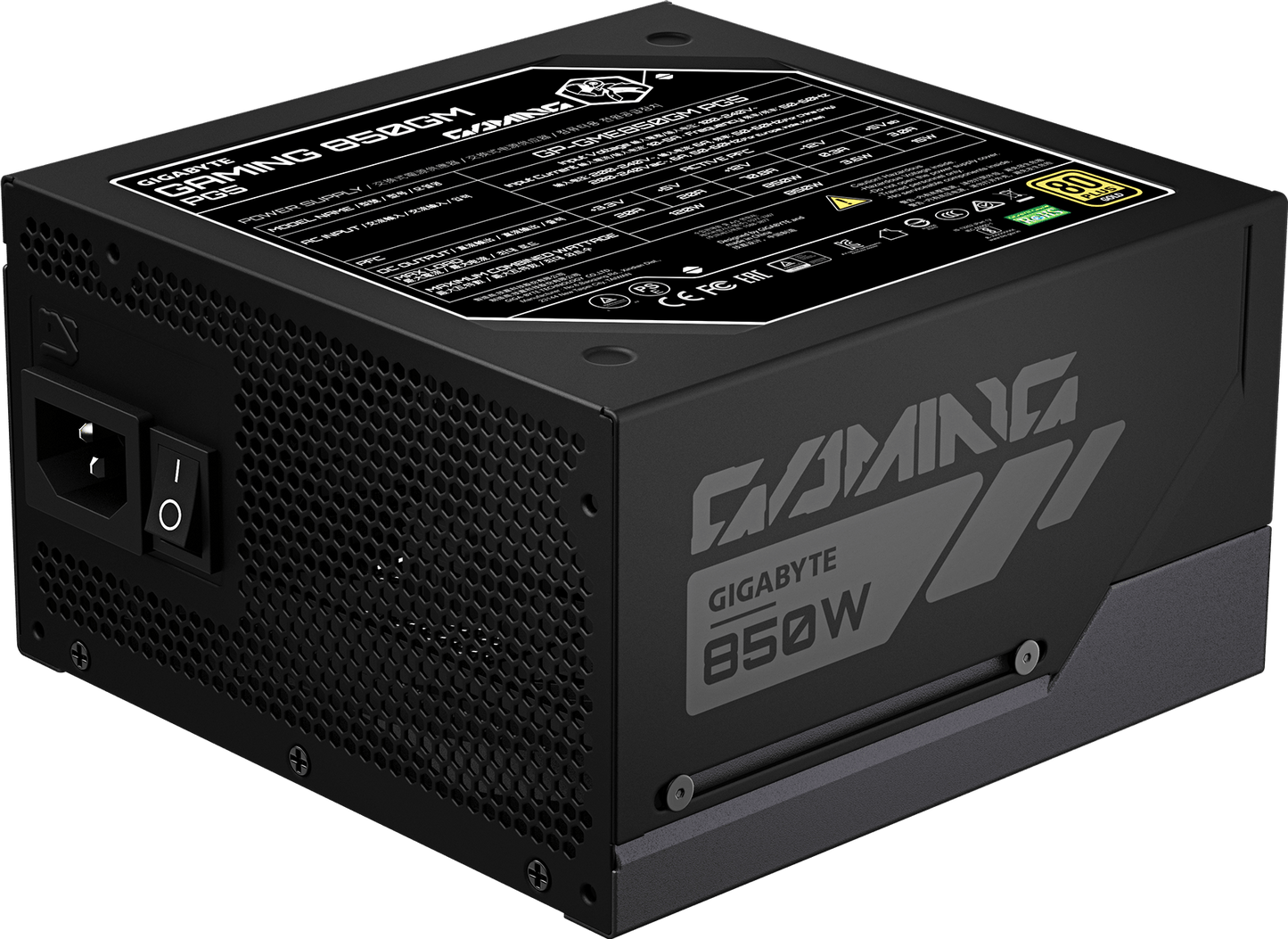 GIGABYTE GAMING 850GM PG5 power supply alternate view