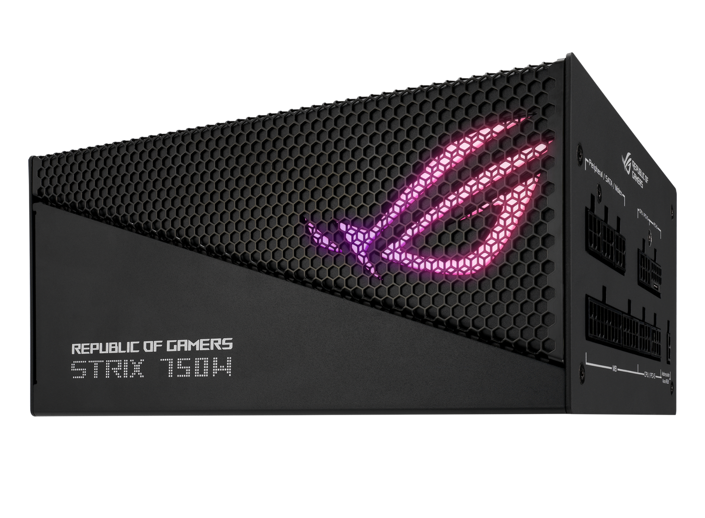 ASUS ROG Strix 750W Gold Aura Edition power supply rear view