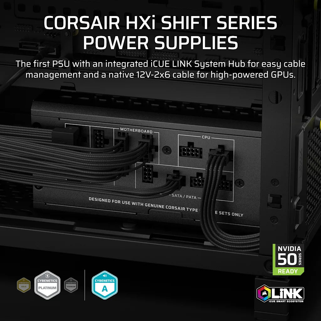 CORSAIR iCUE LINK HX1500i SHIFT 1500 WATT CYBENETICS PLATINUM, FULLY MODULAR PSU official product image 2