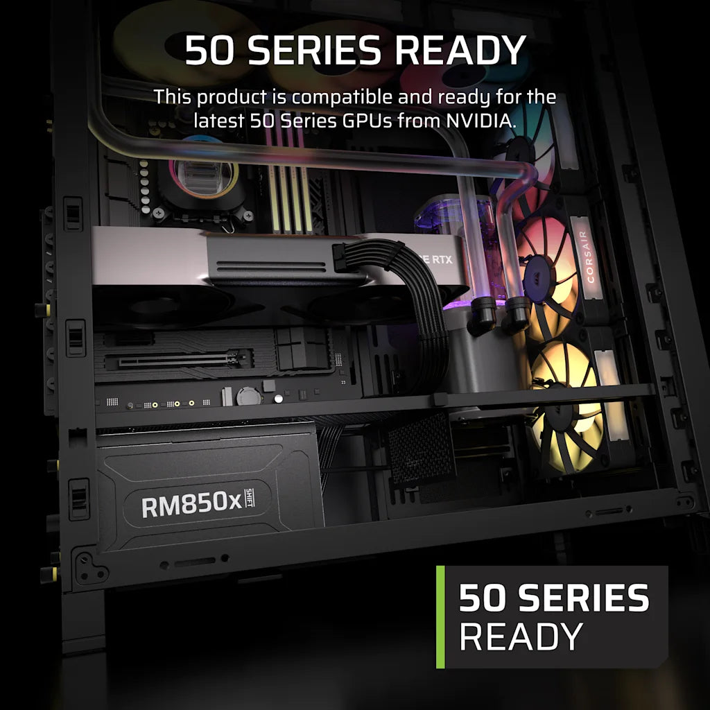 CORSAIR RM850x SHIFT, 850 WATT, ATX 3.1, PCIe 5.1, CYBENETICS GOLD CERTIFIED PSU official product image 3