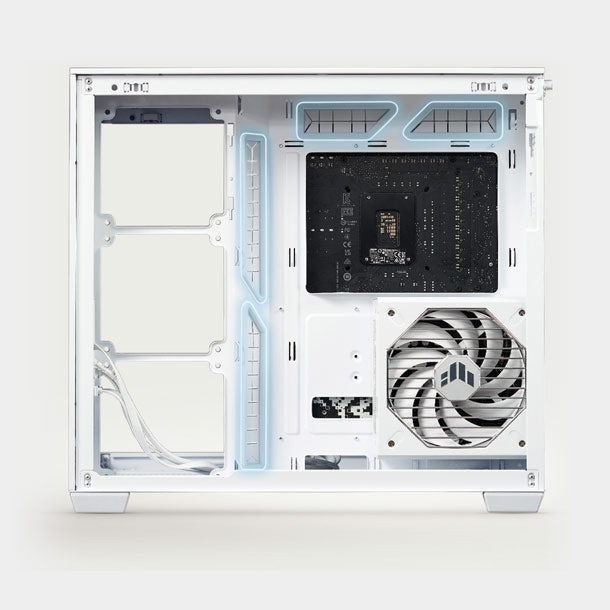 ASUS A32 PLUS White official interior cable-management view